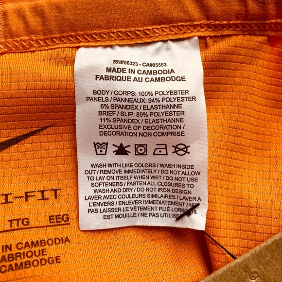 New Nike Stride 7" DriFit Running Shorts XXL Orange Brief Lined DM4761-885 - Picture 9 of 10